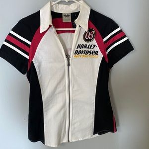 Women’s Harley Davidson zip front shirt
